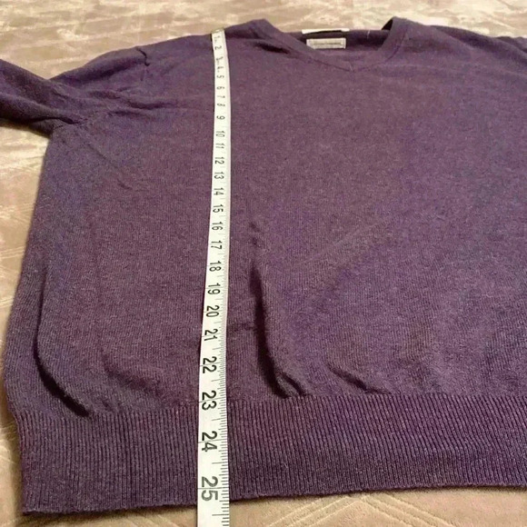 Weatherproof Vintage Mens Cotton Cashmere Plum Colored VNeck Sweater Size Large. - Picture 5 of 10
